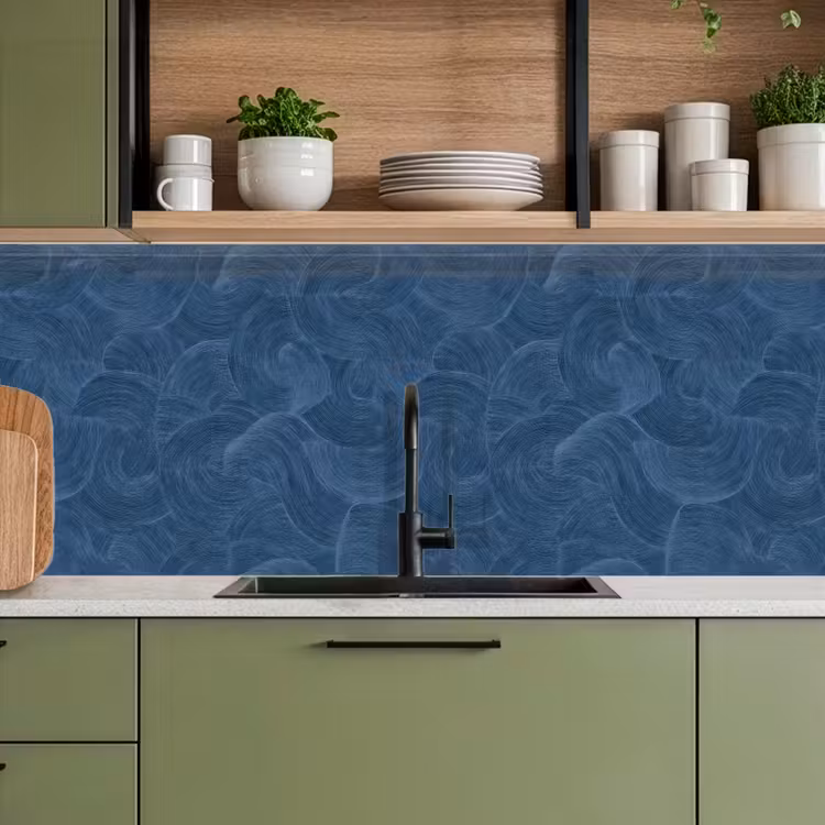 Kitchen splashback - Waves - Texture - Pattern - Blue — 8