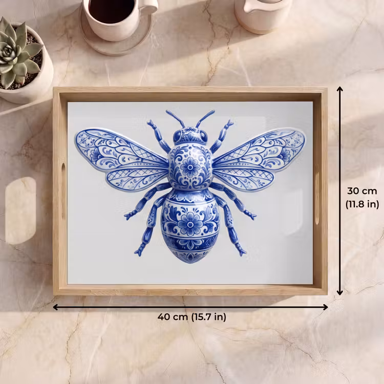 Tray - Bee - Modern - Delft - Blue — 7