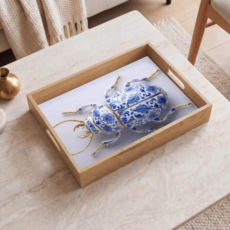 Tray - Beetle - Delft - Blue - Gold — 2