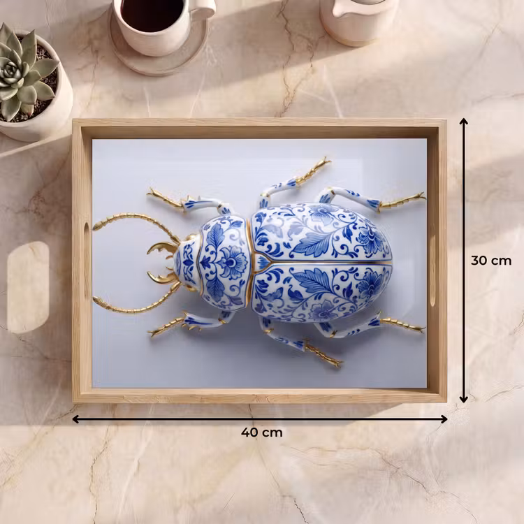 Tray - Beetle - Delft - Blue - Gold — 8