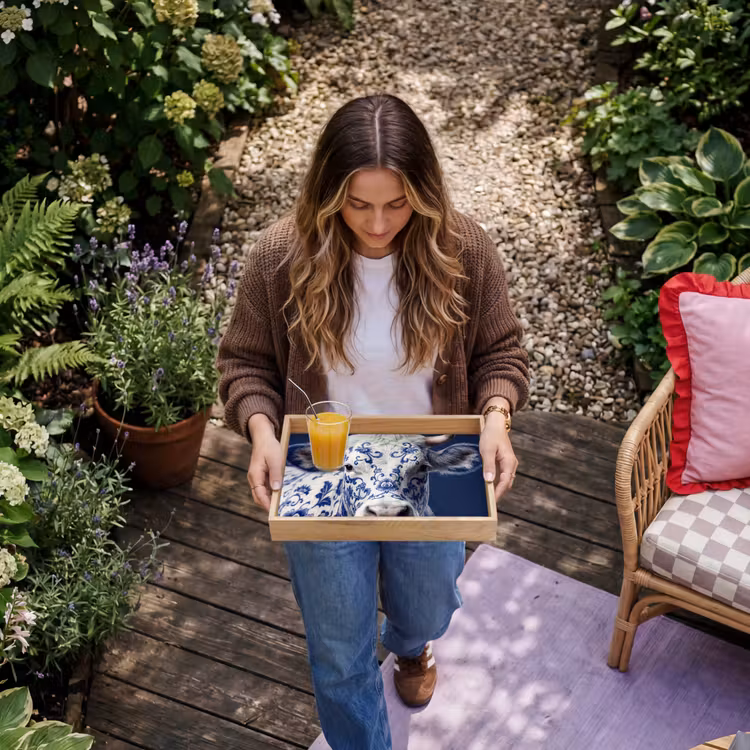 Tray - Cow - Delft - Blue - Artistic — 6