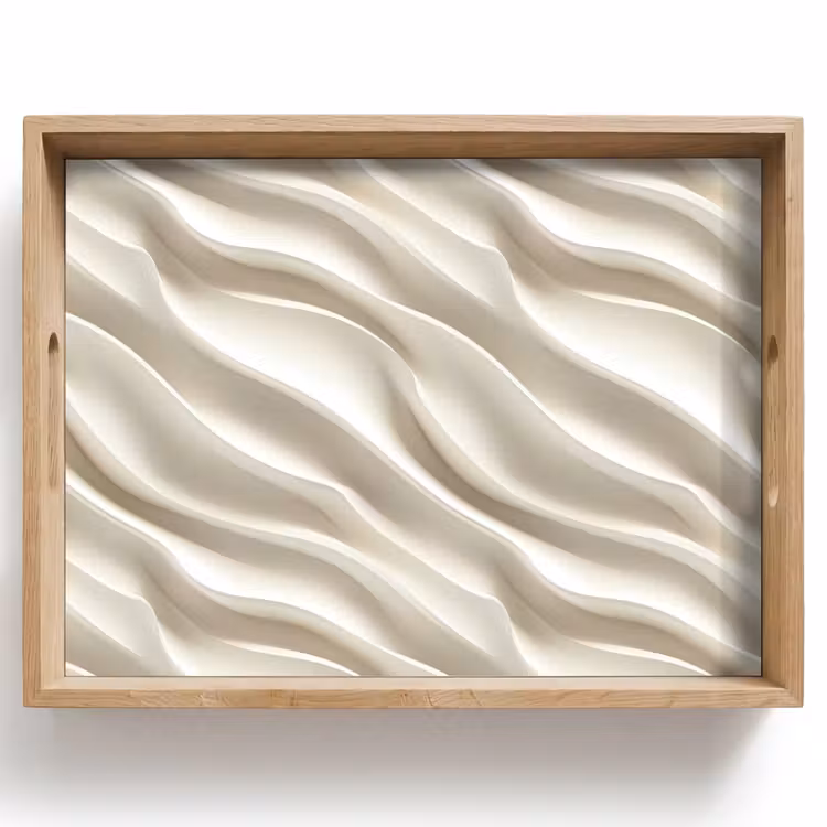 Tray - Diagonal - Waves - Cream — 1