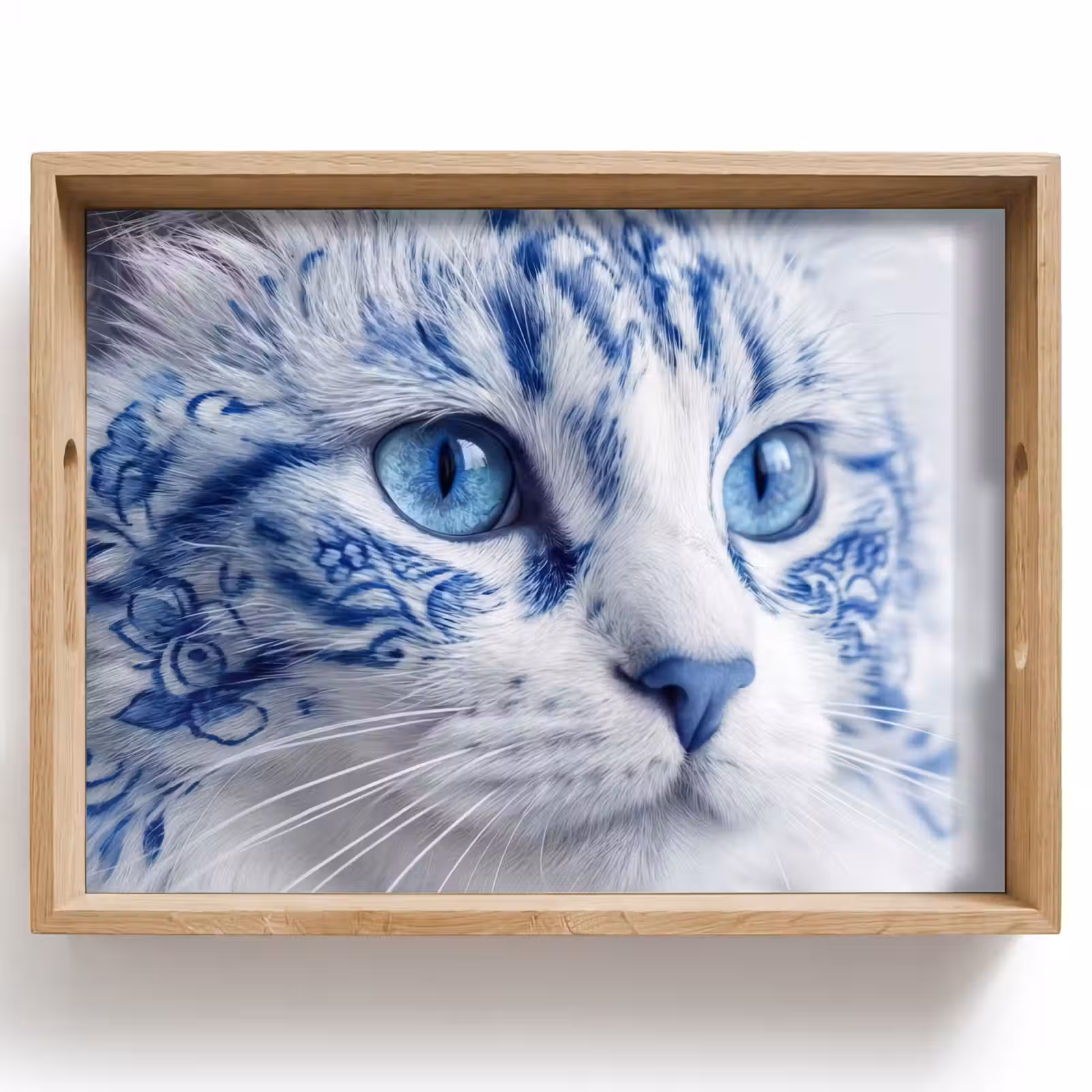 Tray - Cat - Pattern - Blue — 1