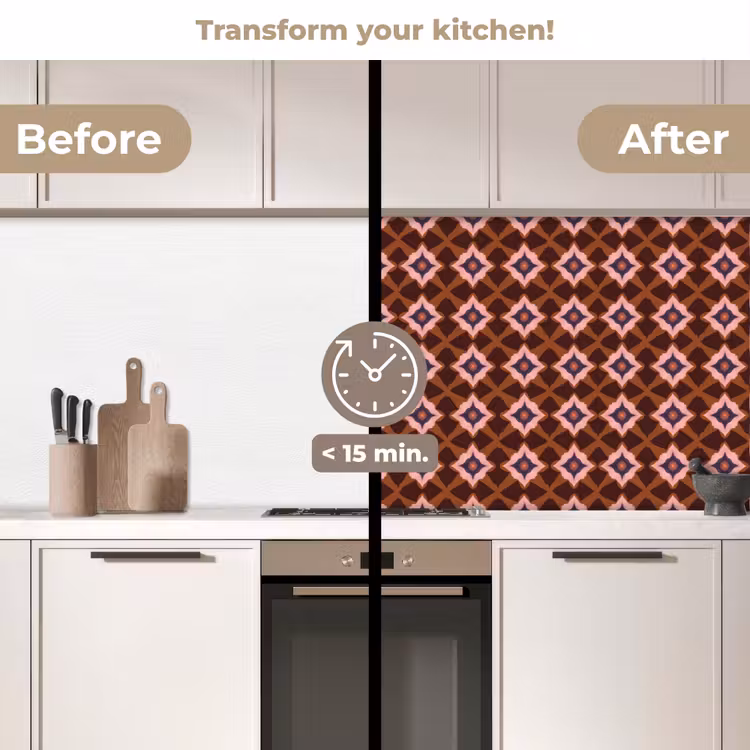 Kitchen splashback - Geometric - Ornate - Brown — 3