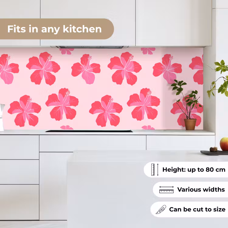 Kitchen splashback - Hibiscus - Flowers - Pink — 7