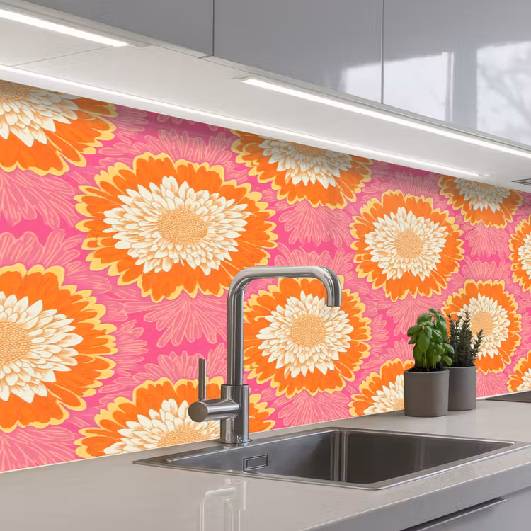 Kitchen splashback - Retro - Floral - Colorful — 2