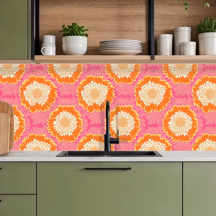 Kitchen splashback - Retro - Floral - Colorful — 8