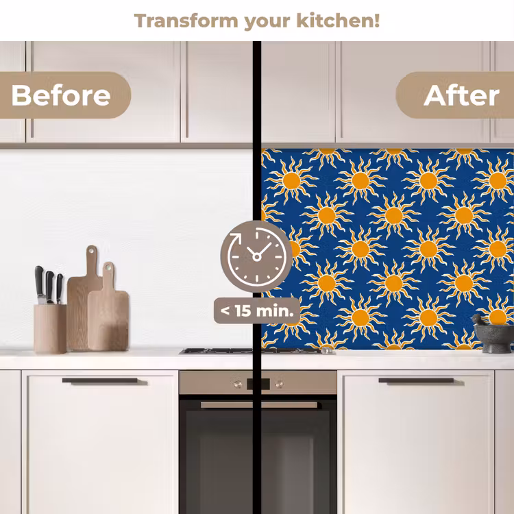 Kitchen splashback - Sun - Pattern - Blue — 3