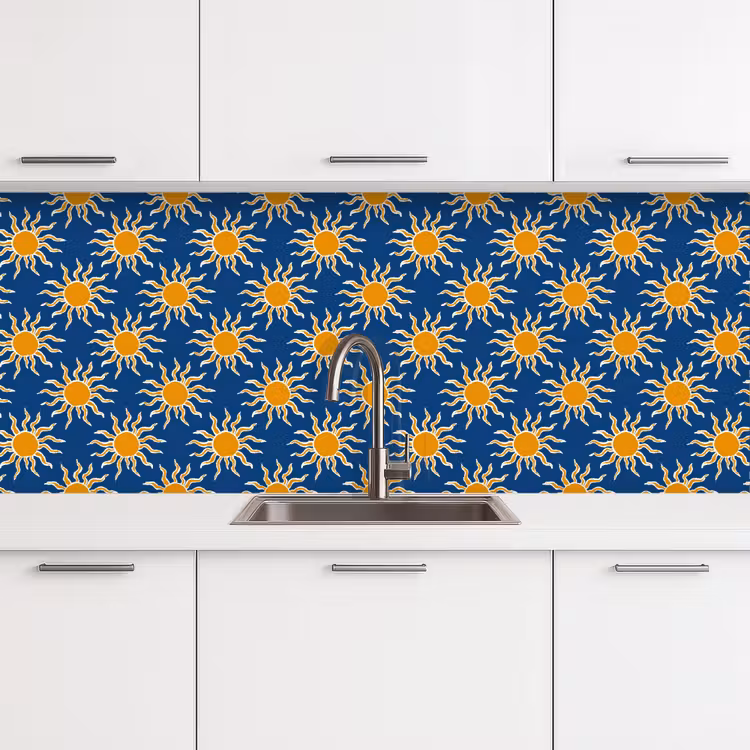 Kitchen splashback - Sun - Pattern - Blue — 4