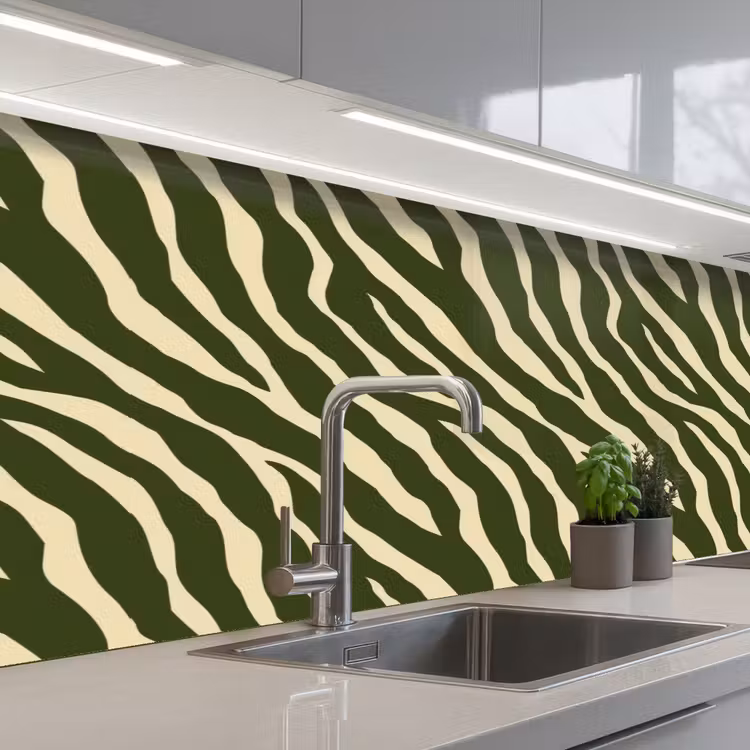 Kitchen splashback - Zebra - Pattern - Green — 2