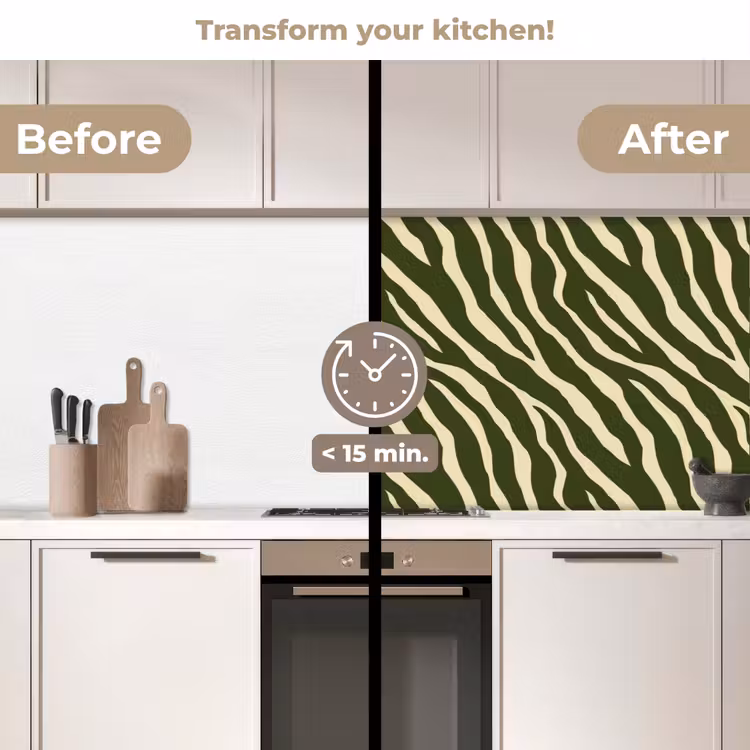 Kitchen splashback - Zebra - Pattern - Green — 3