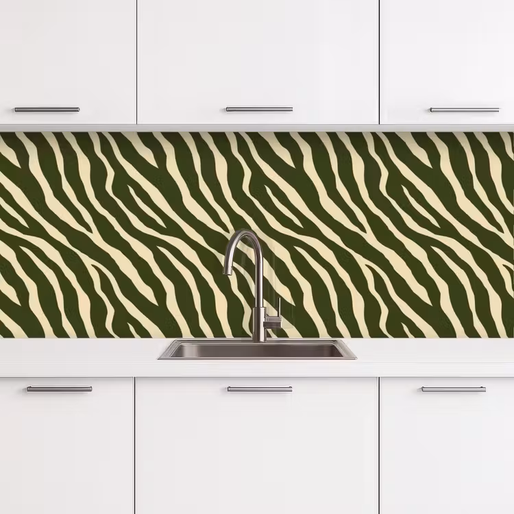 Kitchen splashback - Zebra - Pattern - Green — 4