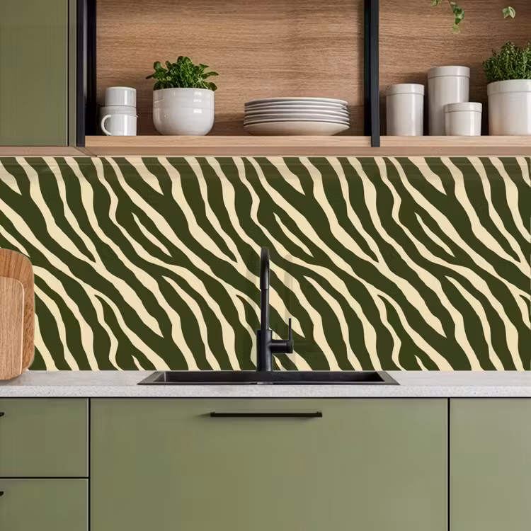 Kitchen splashback - Zebra - Pattern - Green — 8