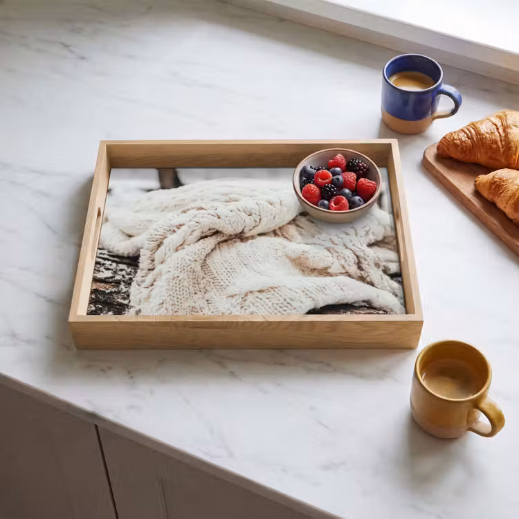 Tray - Blanket - White - Tree stump - Winter - Snow — 3