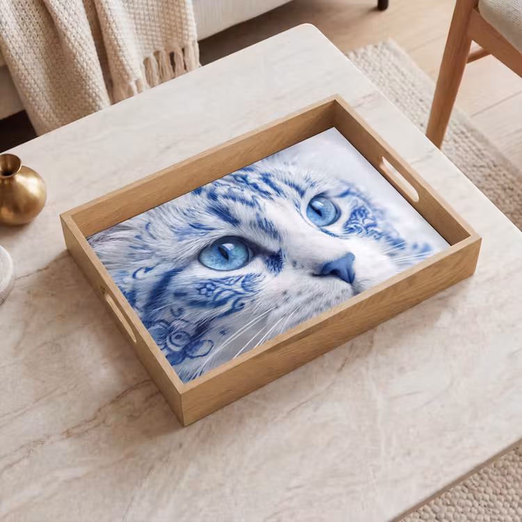 Tray - Cat - Pattern - Blue — 2