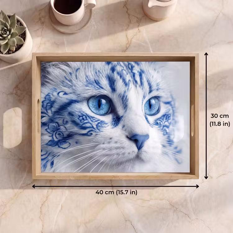 Tray - Cat - Pattern - Blue — 7