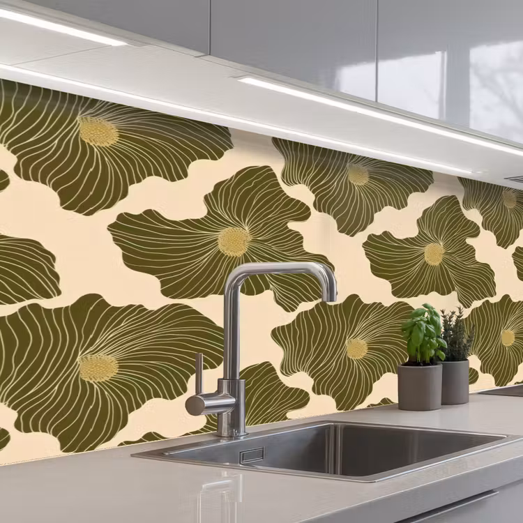 Kitchen splashback - Modern - Abstract - Green — 2