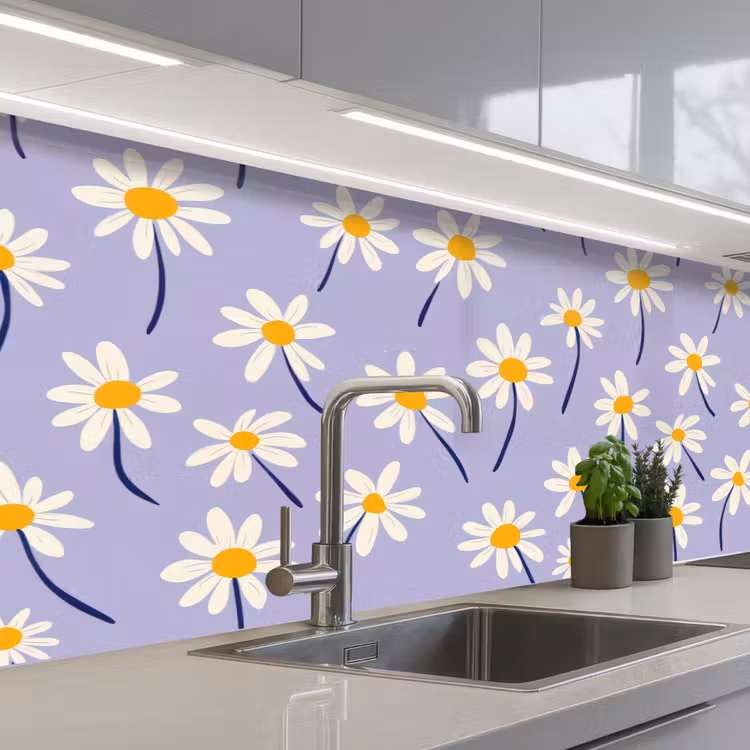 Kitchen splashback - Modern - Daisy - Purple — 2