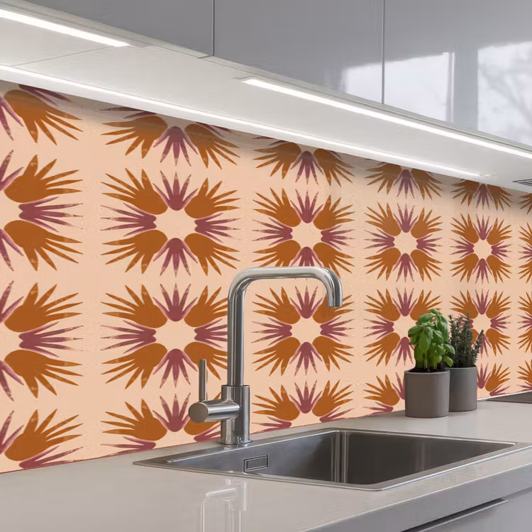 Kitchen splashback - Ornament - Pattern - Ochre — 2