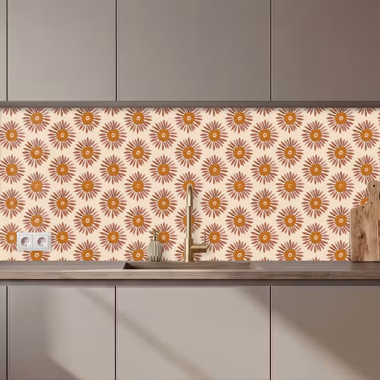 Kitchen splashback - Pattern - Retro - Brown — 1