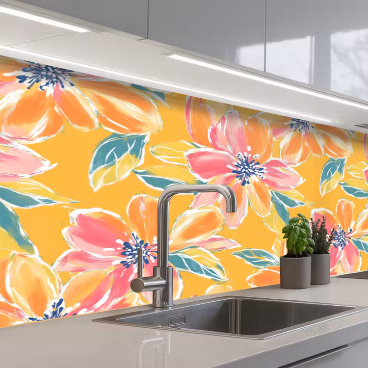 Kitchen splashback - Texture - Floral - Colorful — 2