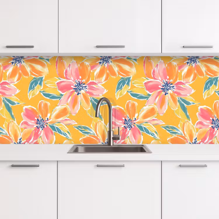 Kitchen splashback - Texture - Floral - Colorful — 4