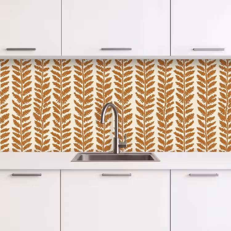 Kitchen splashback - Texture - Leaves - Ochre — 4