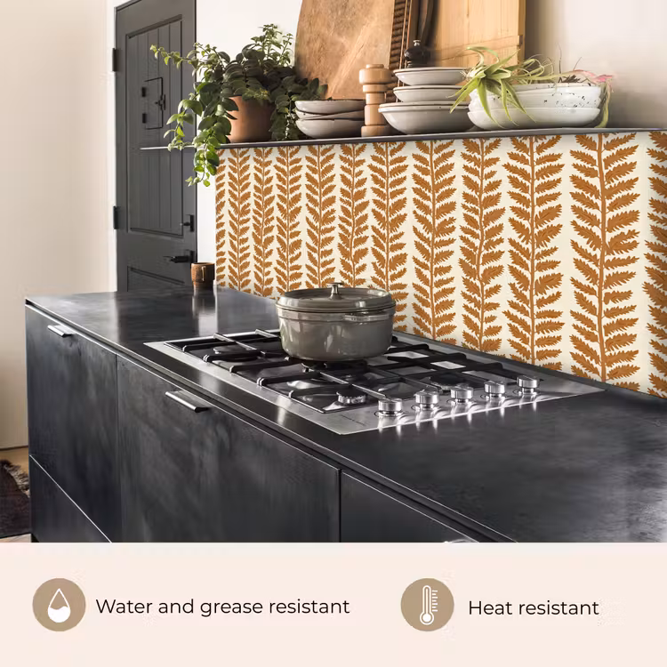 Kitchen splashback - Texture - Leaves - Ochre — 5