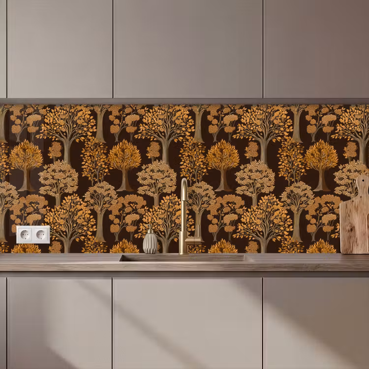 Kitchen splashback - Trees - Pattern - Brown — 1