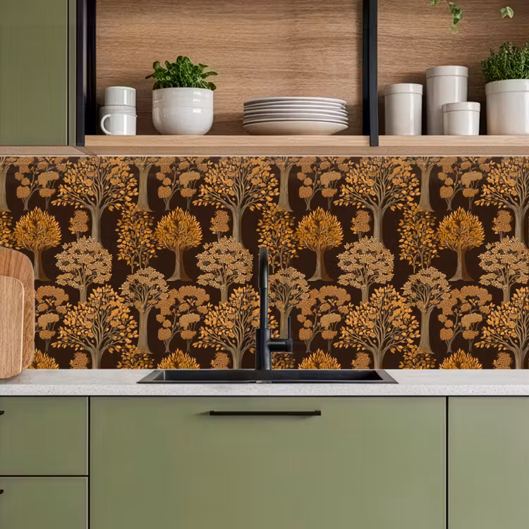Kitchen splashback - Trees - Pattern - Brown — 8