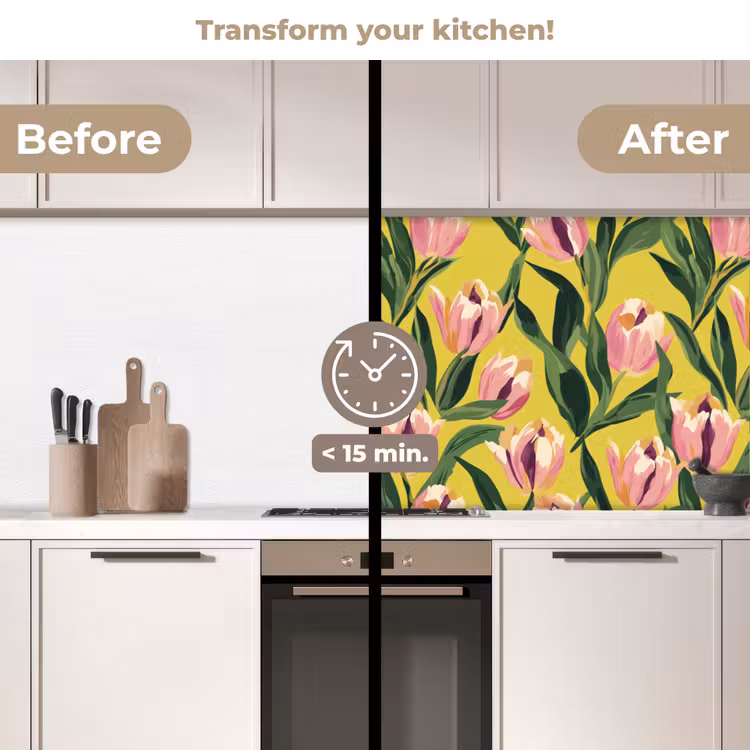 Kitchen splashback - Tulips - Botanical - Yellow — 3