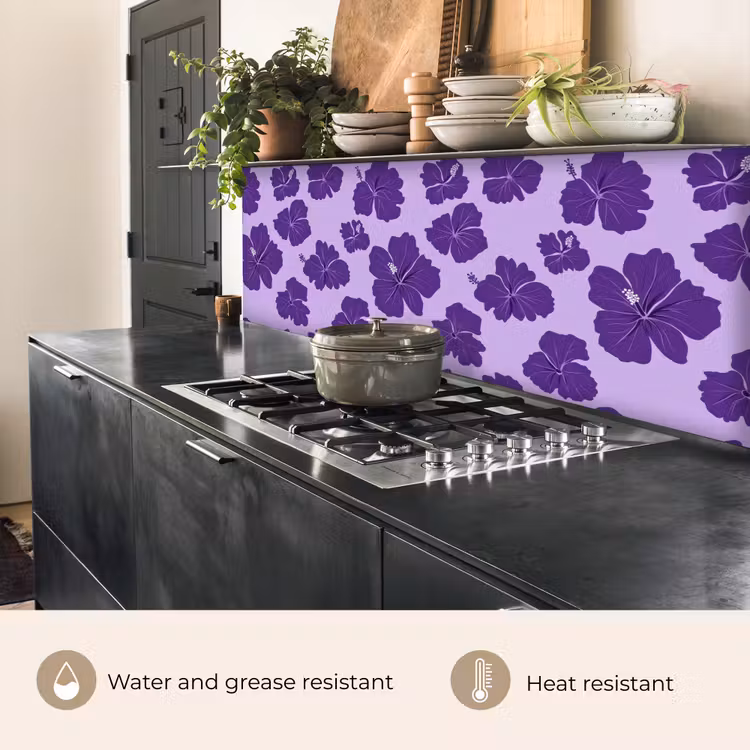 Kitchen splashback - Hibiscus - Flowers - Purple — 5