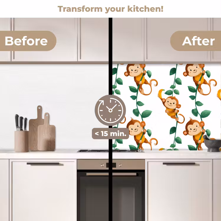 Kitchen splashback - Monkeys - Lianas - Colorful — 3
