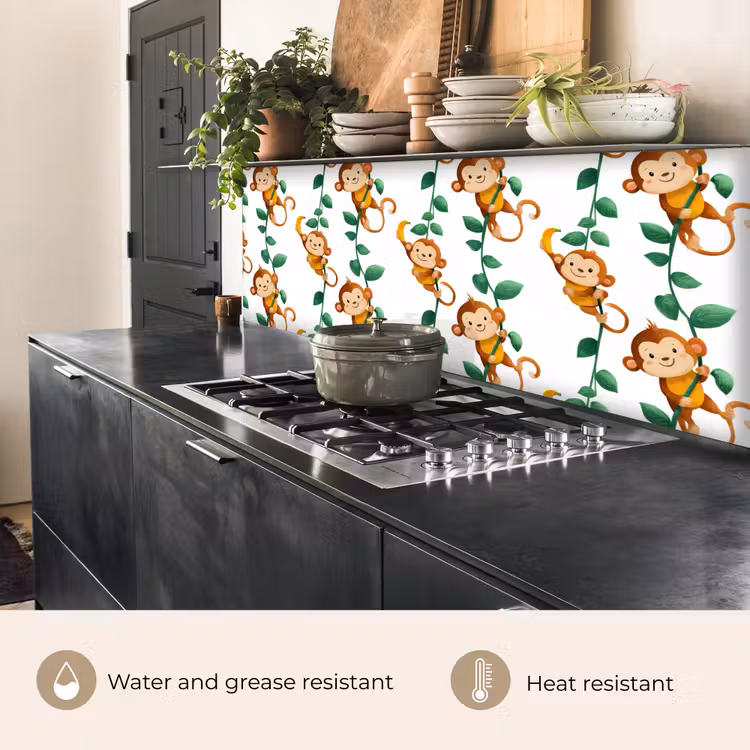 Kitchen splashback - Monkeys - Lianas - Colorful — 5