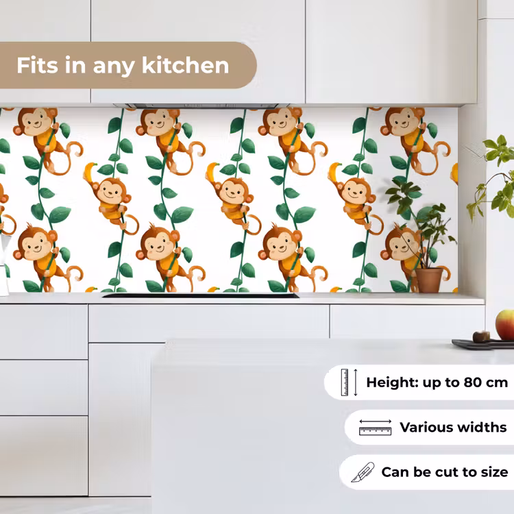 Kitchen splashback - Monkeys - Lianas - Colorful — 7