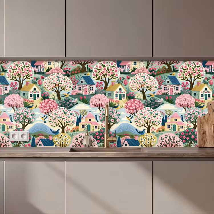 Kitchen splashback - Nostalgic - Idyllic - Colorful — 1