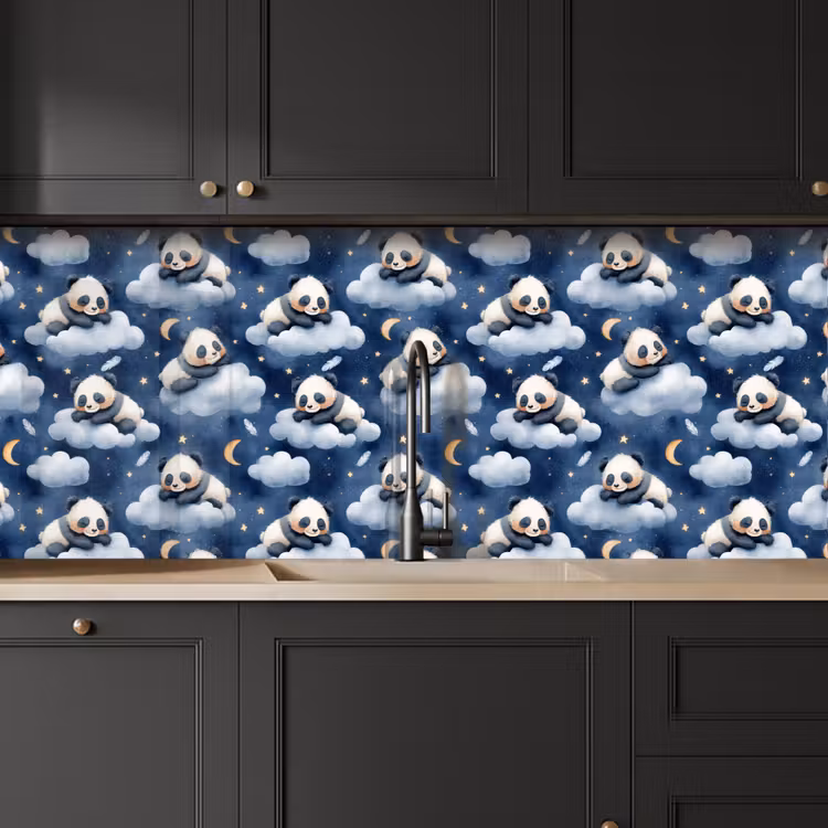 Kitchen splashback - Pandas - Sleeping - Blue — 6