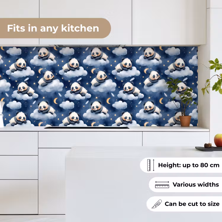 Kitchen splashback - Pandas - Sleeping - Blue — 7