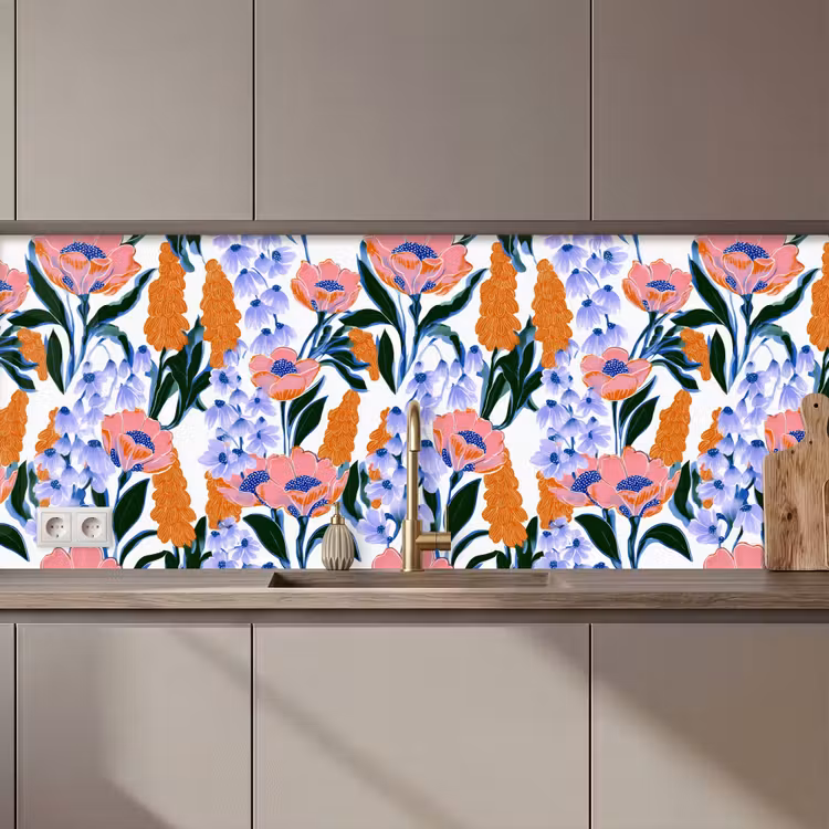 Kitchen splashback - Pattern - Watercolor - Colorful — 1