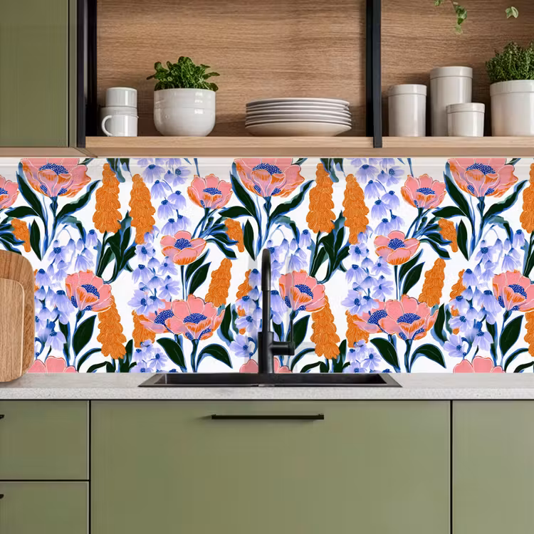 Kitchen splashback - Pattern - Watercolor - Colorful — 8