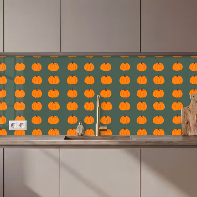 Kitchen splashback - Pumpkin - Pattern - Orange — 1
