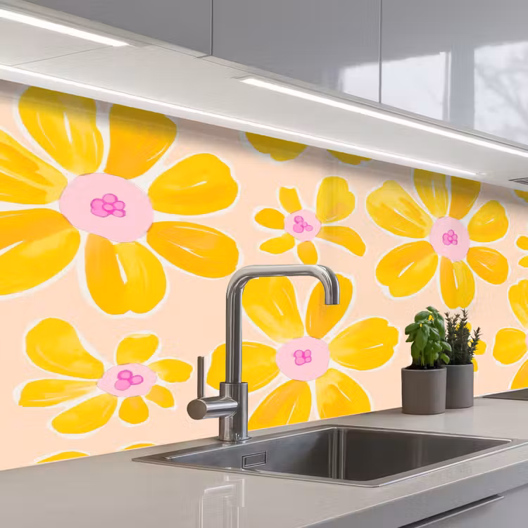 Kitchen splashback - Summers - Flowers - Yellow — 2