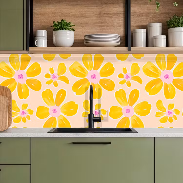 Kitchen splashback - Summers - Flowers - Yellow — 8