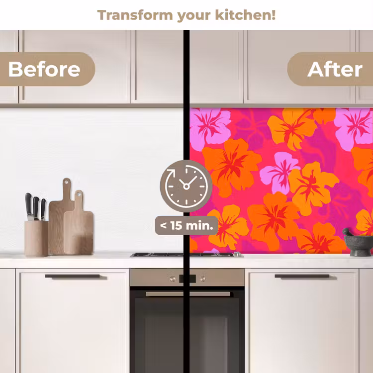 Kitchen splashback - Summery - Hibiscus - Colorful — 3