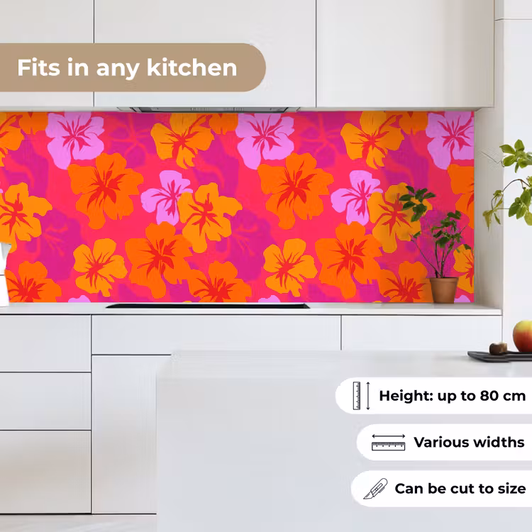 Kitchen splashback - Summery - Hibiscus - Colorful — 7