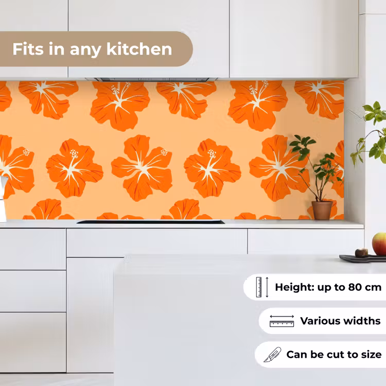 Kitchen splashback - Tropical - Hibiscus - Orange — 7