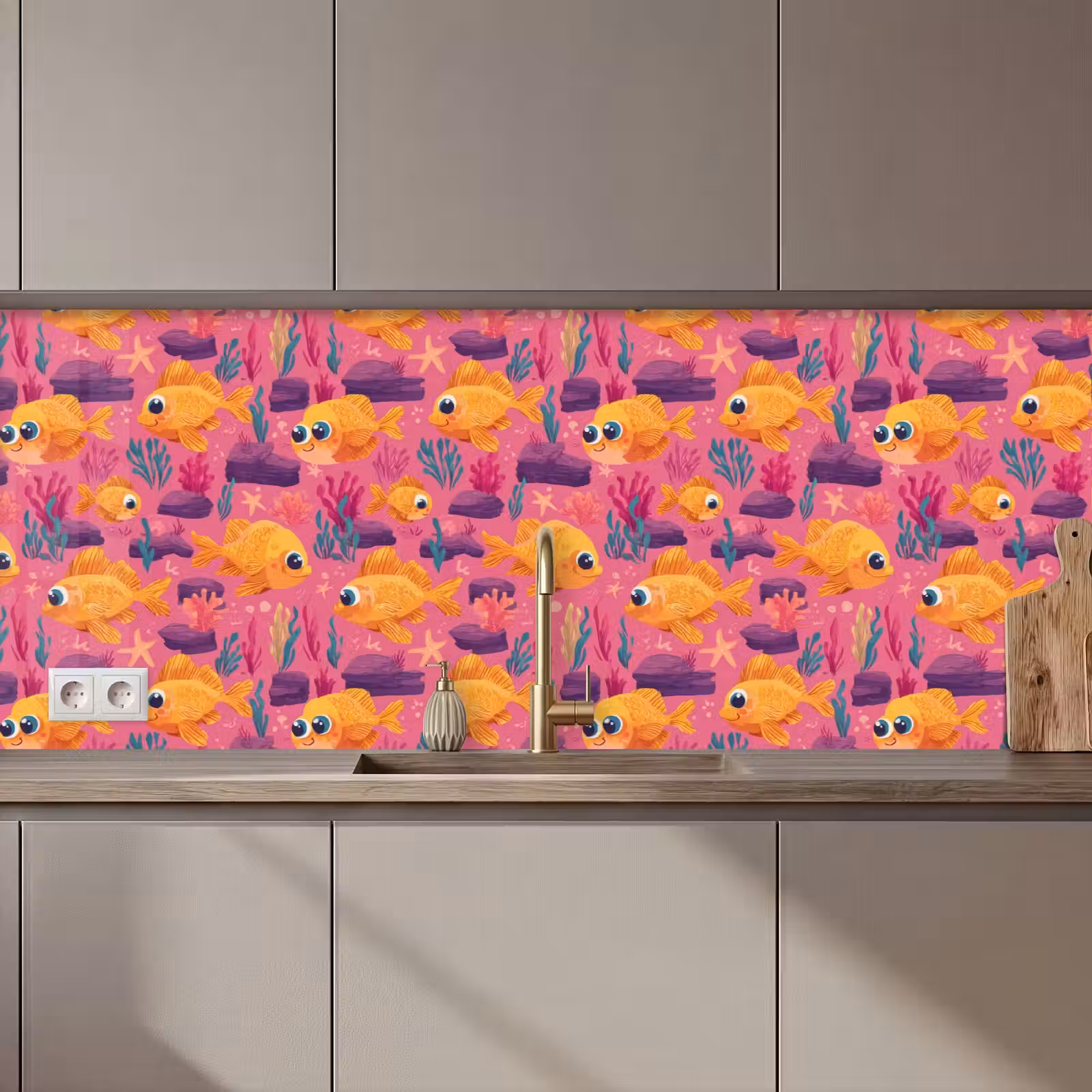 Kitchen splashback - Goldfish - Coral - Colorful — 1
