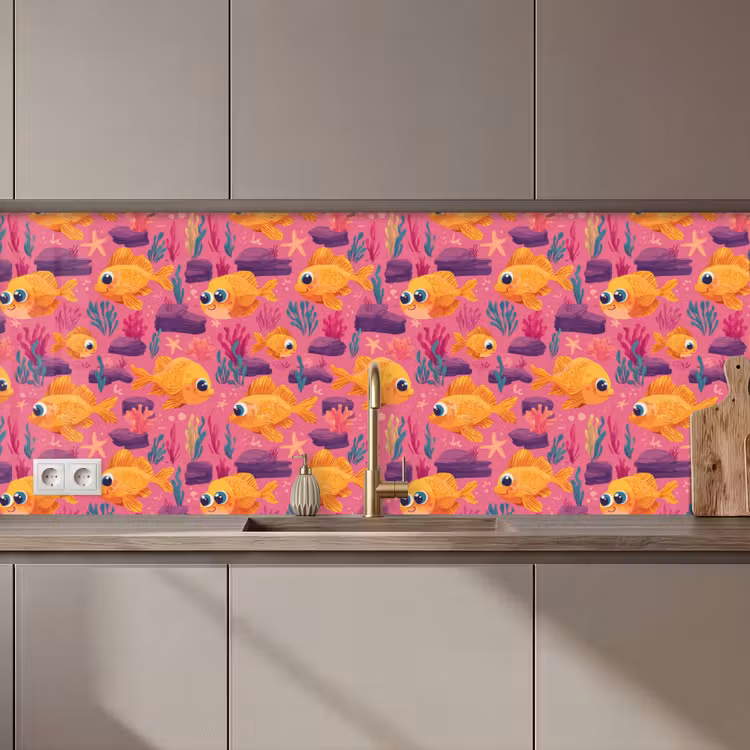 Kitchen splashback - Goldfish - Coral - Colorful — 1