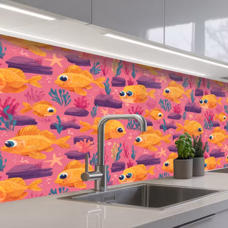 Kitchen splashback - Goldfish - Coral - Colorful — 2
