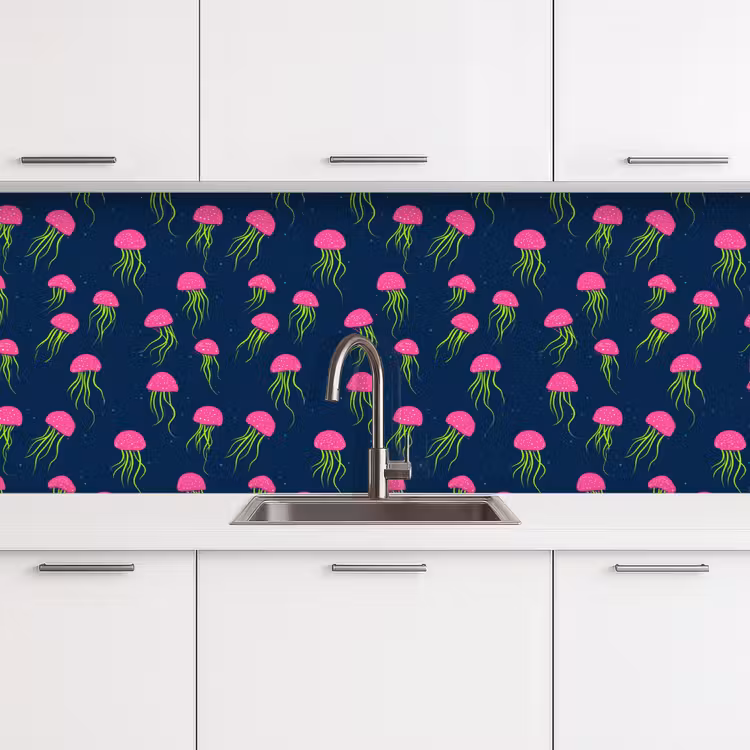Kitchen splashback - Jellyfish - Deep sea - Neon — 4